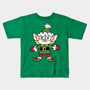 Happy Cartoon Christmas Elf Kids T-Shirt